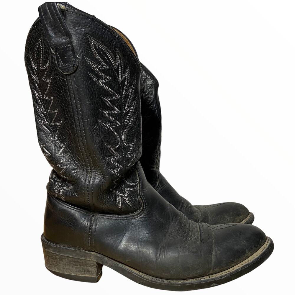 Double H Work Cowboy Boots Leather Western 150 Plus Abrasion Heel Black 10.5